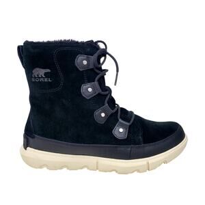 Sorel Explorer II Joan Faux Fur Waterproof Winter Boots Black Fawn Size US 12